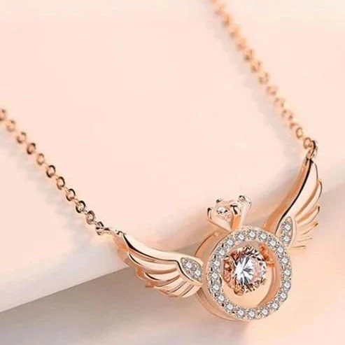 Rose Gold Angel Wings Pendant Chain