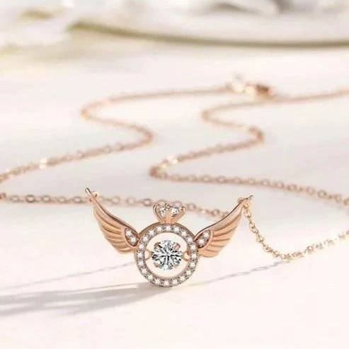 Rose Gold Angel Wings Pendant Chain - Image 3